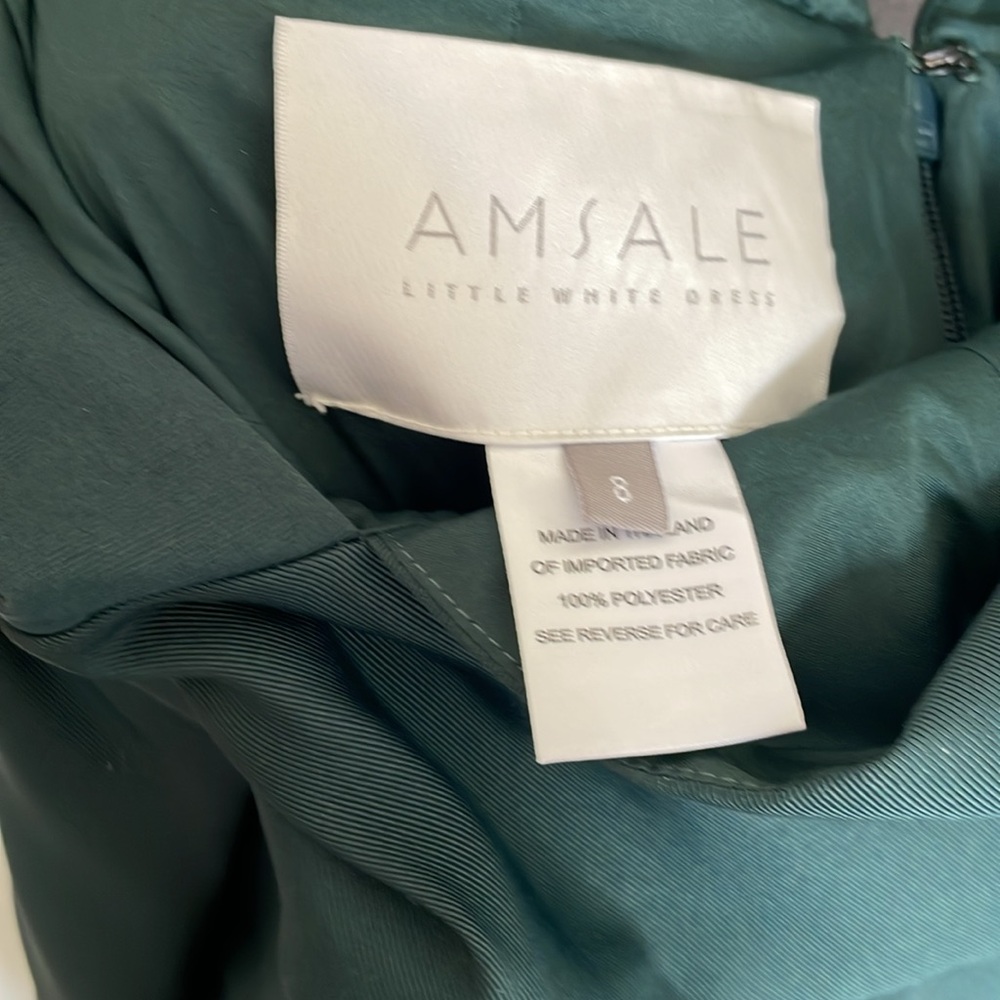 AMSALE Hunter Green Cocktail Party Dress - Picture 10 of 11